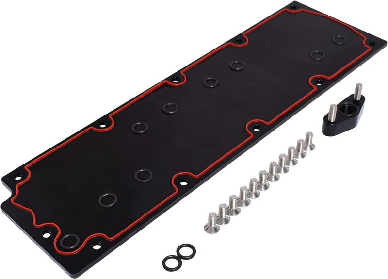 SUSUCAR LS Gen 4 (IV) Valley Pan Cover Plate with Gasket, Black Aluminum Valley Cover for LS LS2 LS3 L99 Gen Ⅳ Engine 551646 Non AFM/DOD - Image 1